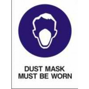 A signsofsafety MA12 Signs of Safety Mandatory Mask Must Be Worn sign featuring a white silhouette of a face mask on a blue circle, with the text 