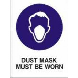 A signsofsafety MA12 Signs of Safety Mandatory Mask Must Be Worn sign featuring a white silhouette of a face mask on a blue circle, with the text "face mask must be worn" below in black on a white background.