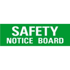 A rectangular green polypropylene sign with bold white text reading 