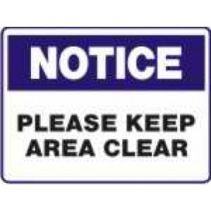 A rectangular N709 Signs of Safety Notice sign with a purple border and white background that reads 