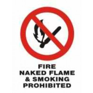 PR01 Signs of Safety Prohibition Fire, Naked Flame & Smoking Prohibited sign
