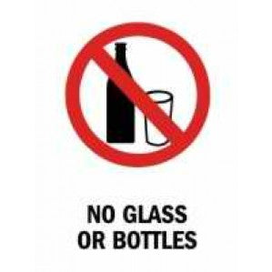 PR67P Signs of Safety Prohibition No Glass or Bottles sign